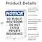 Signmission No Public Restroom Do Not Enter OSHA Notice Sign, Plastic, 7in W x 10in L, 2PK OS-2PACK-NS-P-710-V-14765 - alternate 5